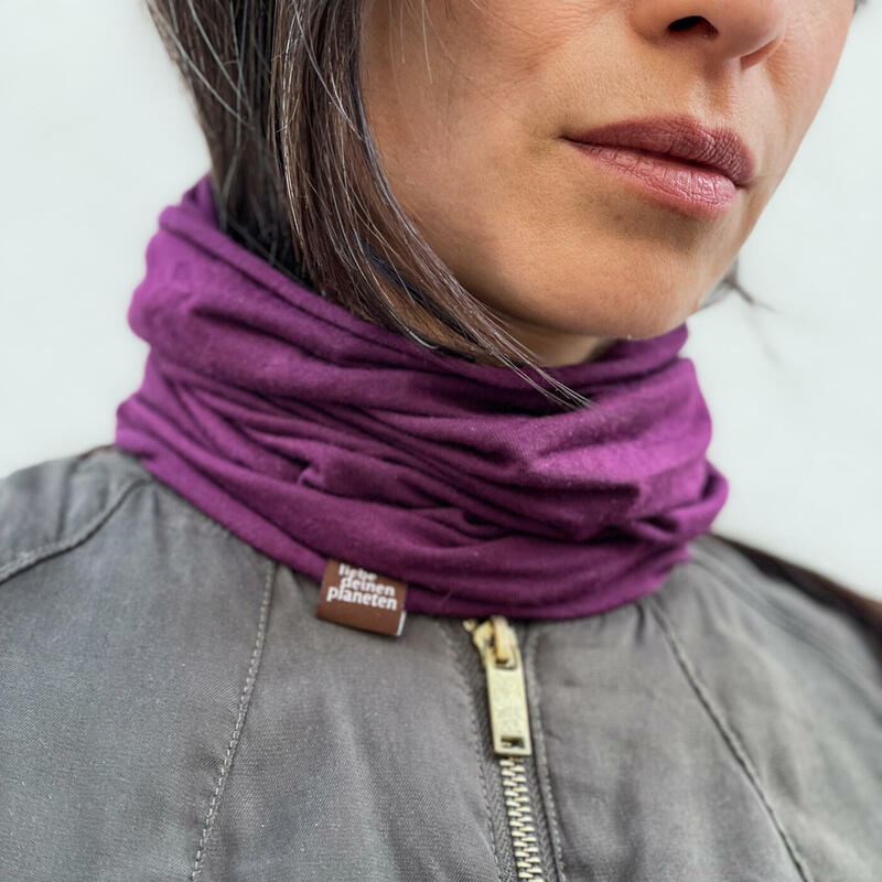 Outdoor Tencel Multi Loop Farbe fuchsia, Multifunktionsschal aus Naturfaser, handmade in Germany