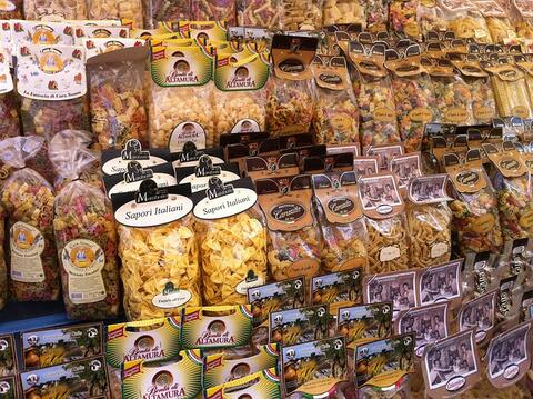 Pasta auf dem italienischen Markt